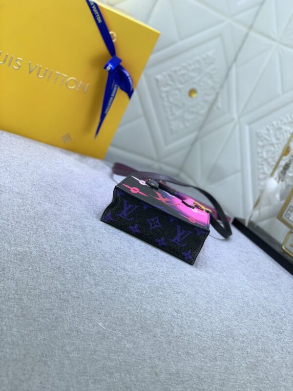 LOUIS VUITTON PETIT SAC PLAT MONOGRAM BLACK AND PINK 17CM - Image 7
