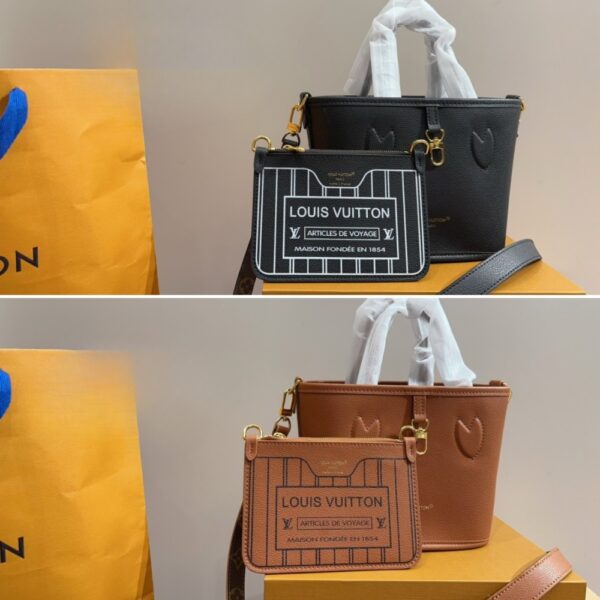 LOUIS VUITTON NEVERFULL BANDOULIÈRE INSIDE OUT BB MONOGRAM BROWN 19CM - Image 3