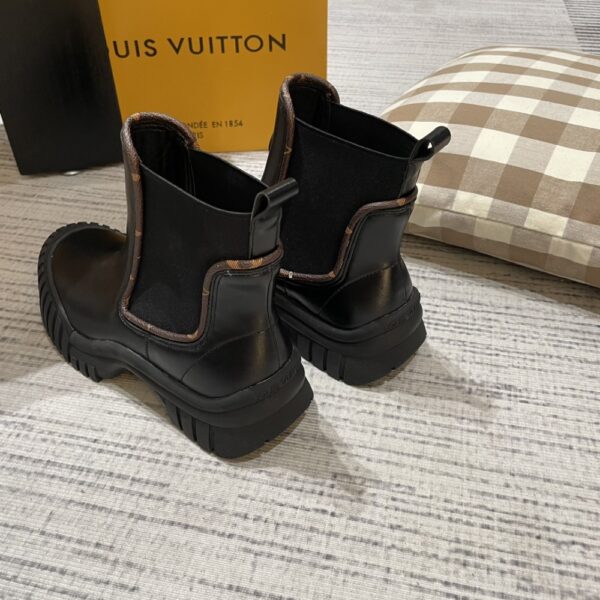 LOUIS VUITTON RUBY FLAT ANKLE BOOTS BLACK 1AB0FO - Image 3