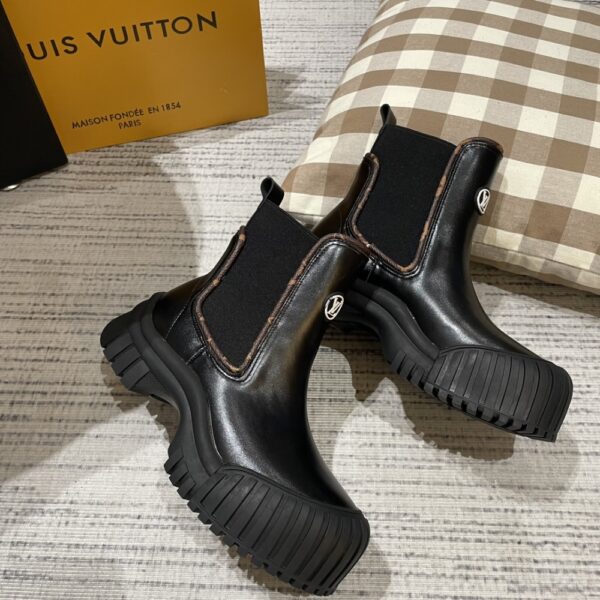 LOUIS VUITTON RUBY FLAT ANKLE BOOTS BLACK 1AB0FO - Image 7