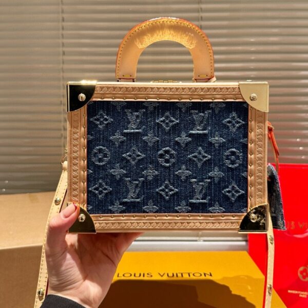 LOUIS VUITTON PETITE VALISE DENIM BLEU 21CM M24161 - Image 5
