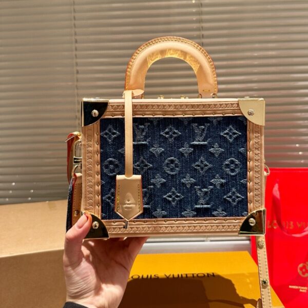 LOUIS VUITTON PETITE VALISE DENIM BLEU 21CM M24161 - Image 7