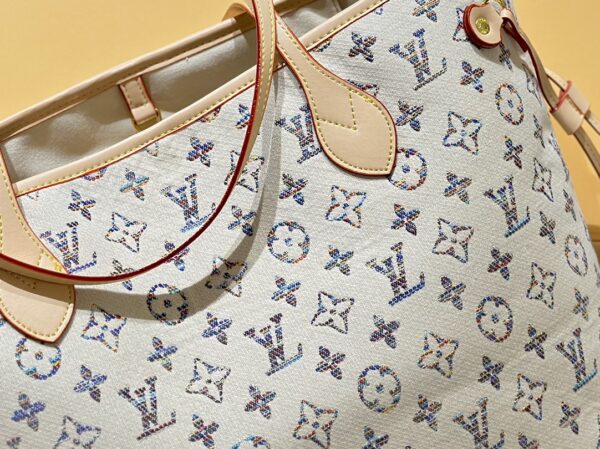 LOUIS VUITTON NEVERFULL MM MONOGRAM JACQUARD FABRIC MULTICOLOR BEIGE 32CM M24905 - Image 4