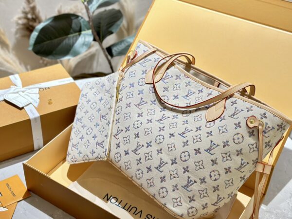 LOUIS VUITTON NEVERFULL MM MONOGRAM JACQUARD FABRIC MULTICOLOR BEIGE 32CM M24905 - Image 2