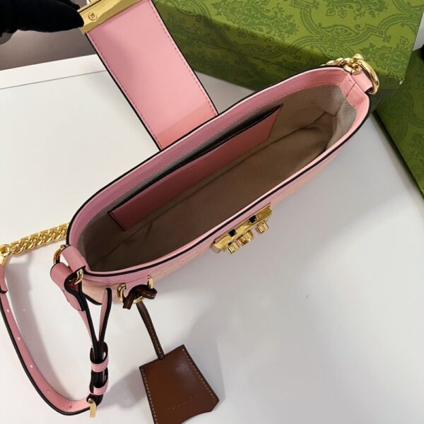 GUCCI PADLOCK SMALL SHOULDER BAG GG SUPREME DUSTY PINK 27CM 811705 FAD3R 6244 - Image 3