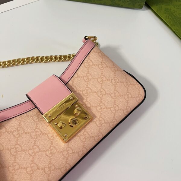 GUCCI PADLOCK SMALL SHOULDER BAG GG SUPREME DUSTY PINK 27CM 811705 FAD3R 6244 - Image 5
