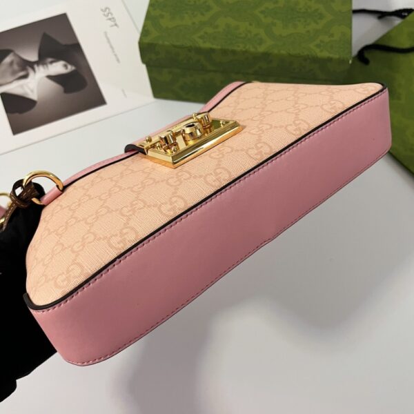 GUCCI PADLOCK SMALL SHOULDER BAG GG SUPREME DUSTY PINK 27CM 811705 FAD3R 6244 - Image 6