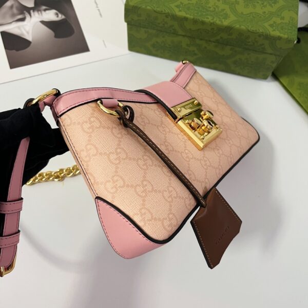 GUCCI PADLOCK SMALL SHOULDER BAG GG SUPREME DUSTY PINK 27CM 811705 FAD3R 6244 - Image 7