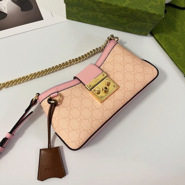 GUCCI PADLOCK SMALL SHOULDER BAG GG SUPREME DUSTY PINK 27CM 811705 FAD3R 6244 - Image 8