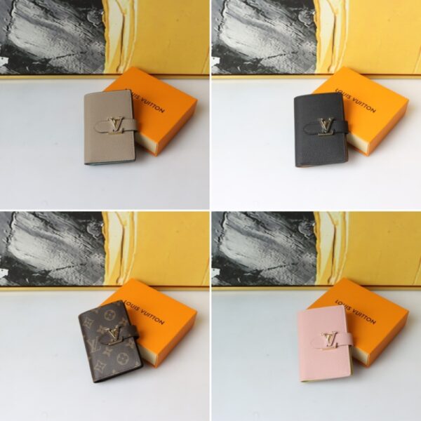 LOUIS VUITTON LV VERTICAL COMPACT WALLET TAURILLON LEATHER BLACK 12CM M81561 - Image 3