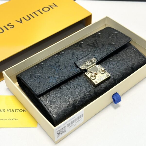 LOUIS VUITTON SARAH WALLET MONOGRAM EMPREINTE BLACK 19CM M82638 - Image 3