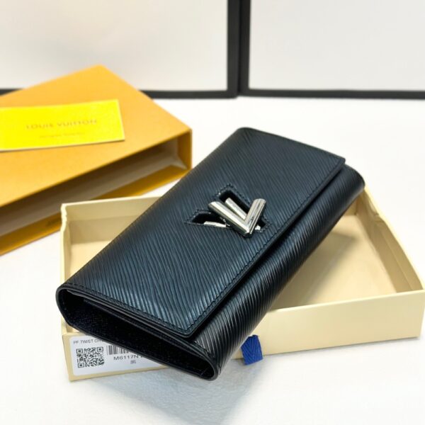 LOUIS VUITTON TWIST WALLET LEATHER BLACK 19CM M68309 - Image 5