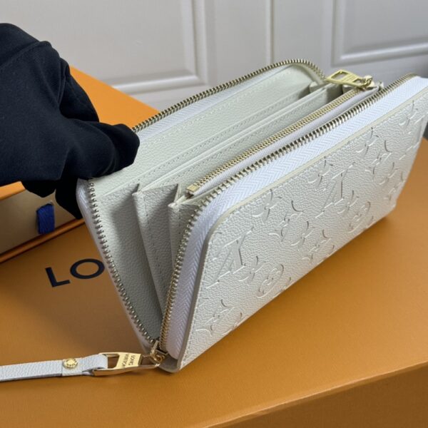 LOUIS VUITTON ZIPPY WALLET MONOGRAM EMPREINTE LEATHER WHITE 21CM - Image 5