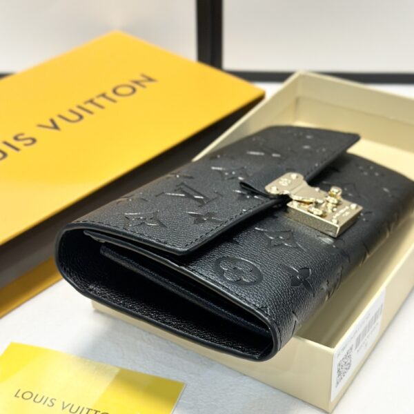 LOUIS VUITTON SARAH WALLET MONOGRAM EMPREINTE BLACK 19CM M82638 - Image 6