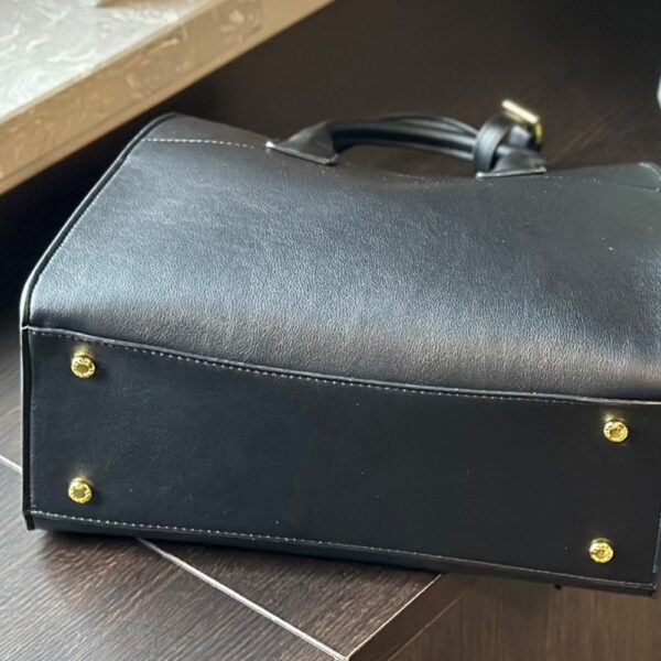 PRADA LARGE LEATHER TOTE BAG WITH BUCKLES BLACK 32CM 1BG508 2CYS F0002 V OOO - Image 8