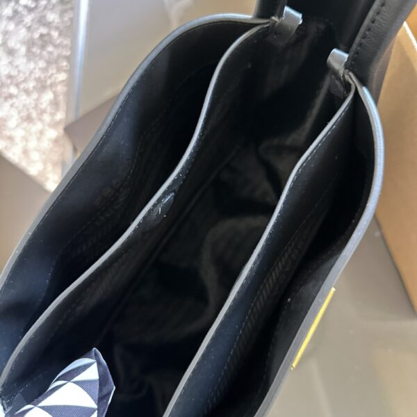 PRADA LEATHER MINI TOTE BAG BLACK 25CM 1BG539 2CYS F0002 V OVO - Image 8