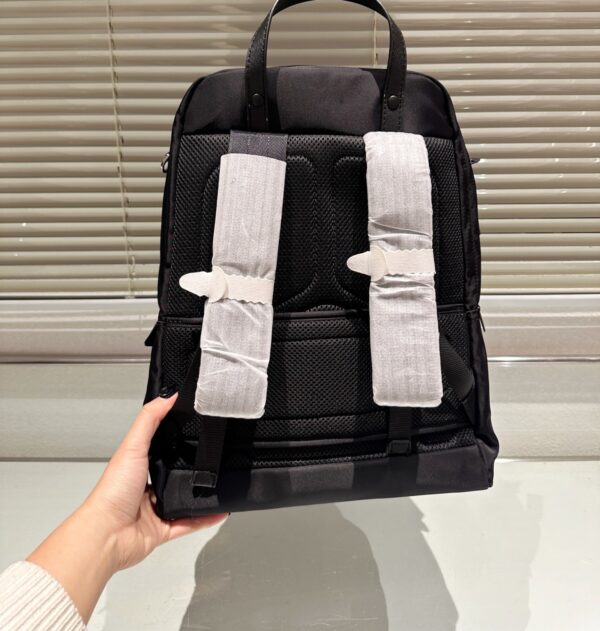PRADA RE NYLON AND SAFFIANO LEATHER BACKPACK BLACK 43CM 2VZ048 2DMG F0002 - Image 5