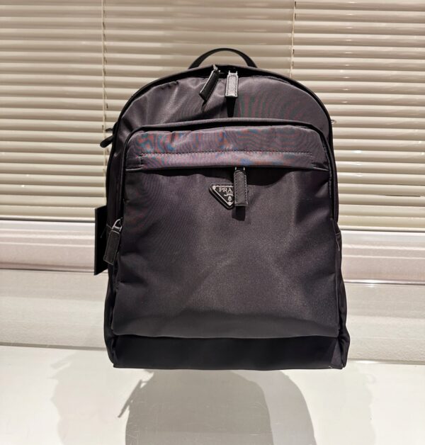 PRADA RE NYLON AND SAFFIANO LEATHER BACKPACK BLACK 43CM 2VZ048 2DMG F0002 - Image 10