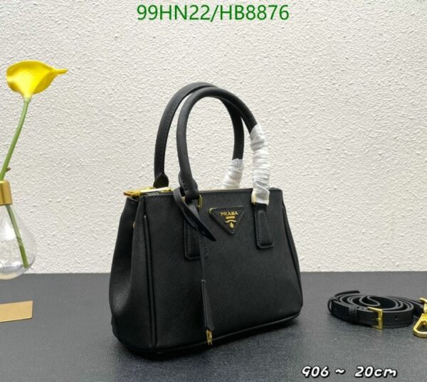 PRADA GALLERIA SAFFIANO LEATHER MINI BAG BLACK 20CM 1BA906NZVF0002VEOM - Image 6