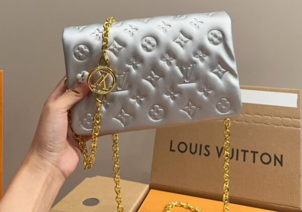 LOUIS VUITTON POCHETTE COUSSIN BAG SILVER 19CM M82017 - Image 2