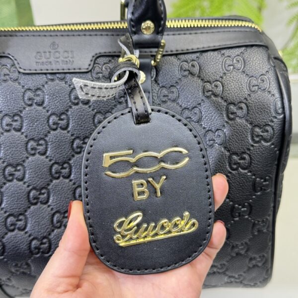 GUCCI TOTE BAG CANVAS LEATHER CROSSBODY HANDBAG BLACK 33CM - Image 7