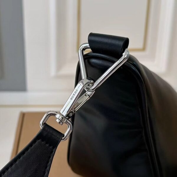 PRADA TRIANGLE SHOULDER BAG BLACK 27CM - Image 8