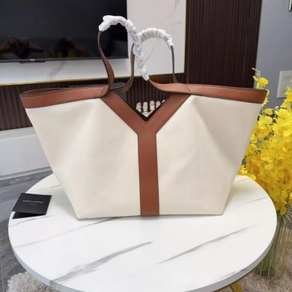 SAINT LAURENT Y TOTE IN LEATHER BAG WHITE - Image 2