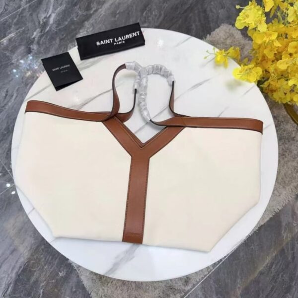 SAINT LAURENT Y TOTE IN LEATHER BAG WHITE - Image 3