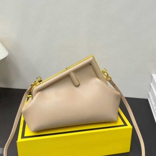 FENDI FIRST SMALL NAPPA LEATHER BAG DOVE 23CM 8BP129ABVEF0E65 - Image 2