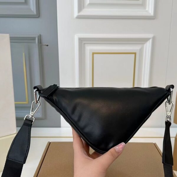 PRADA TRIANGLE SHOULDER BAG BLACK 27CM - Image 4