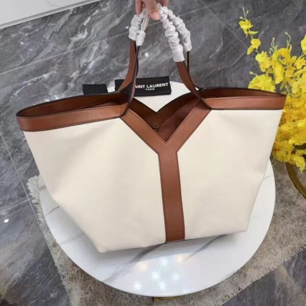 SAINT LAURENT Y TOTE IN LEATHER BAG WHITE - Image 4