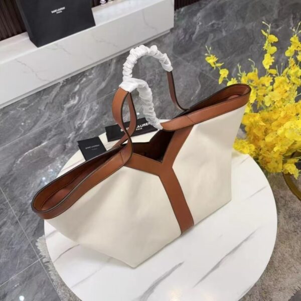 SAINT LAURENT Y TOTE IN LEATHER BAG WHITE - Image 5