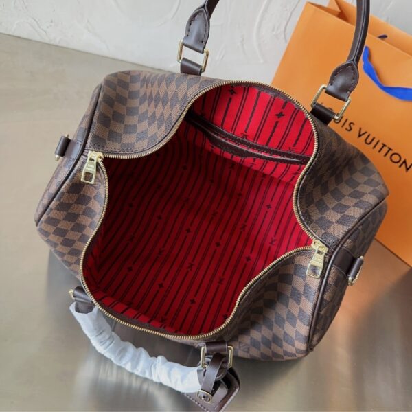 LOUIS VUITTON KEEPALL BANDOULIÈRE TRAVEL BAG DAMIER EBENE BROWN 45CM - Image 4