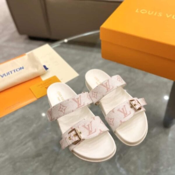 LOUIS VUITTON BOM DIA FLAT COMFORT MULE WHITE - Image 6