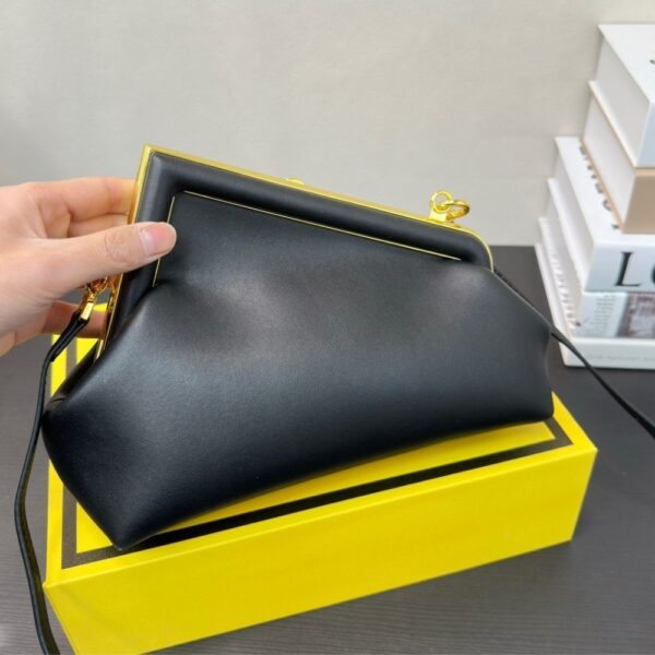 FENDI FIRST SMALL NAPPA LEATHER BAG BLACK 23CM 8BP129ABVEF0KUR - Image 4