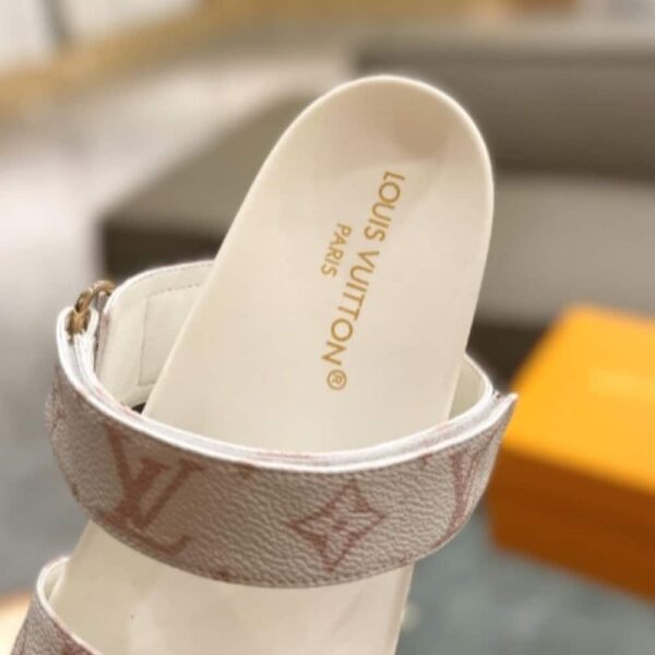 LOUIS VUITTON BOM DIA FLAT COMFORT MULE WHITE - Image 5