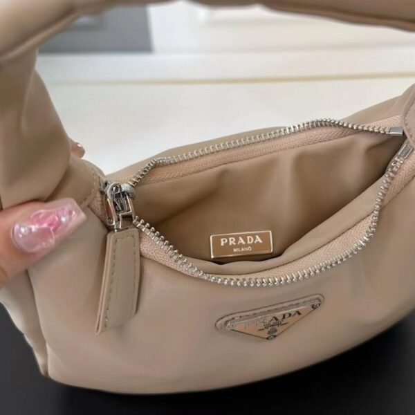 PRADA SOFT PADDED NAPPA LEATHER BAG BEIGE 21CM - Image 8