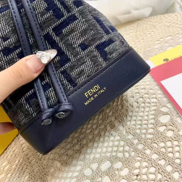 FENDI MON TRESOR FF CHENILLE MINI BAG DARK BLUE 21CM 8BS093ASU0F1PQK - Image 3