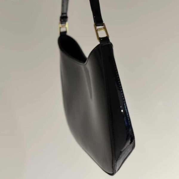 PRADA CLEO PATENT LEATHER BAG BLACK 27CM 1BC169 069 F03KJ V HOO - Image 5