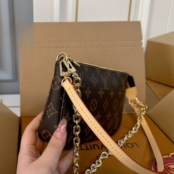 LOUIS VUITTON POCHETTE ACCESSOIRES MONOGRAM BAG BROWN 23CM - Image 10