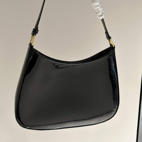 PRADA CLEO PATENT LEATHER BAG BLACK 27CM 1BC169 069 F03KJ V HOO - Image 8