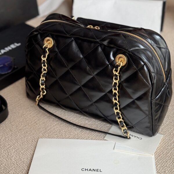 CHANEL BOWLING BAG BLACK 34CM - Image 4