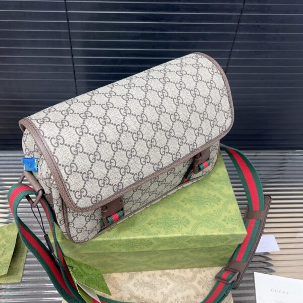 GUCCI GG SUPREME CANVAS SMALL MESSENGER BAG BEIGE EBONY 23CM - Image 6