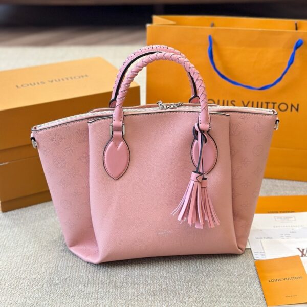 LOUIS VUITTON MAHINA LEATHER HAUMEA BAG PINK 30CM - Image 2