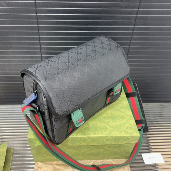 GUCCI GG SUPREME CANVAS SMALL MESSENGER BAG BLACK 23CM - Image 7