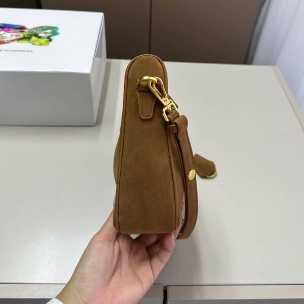 PRADA RE EDITION MINI SUEDE SHOULDER BAG BROWN 28CM - Image 4