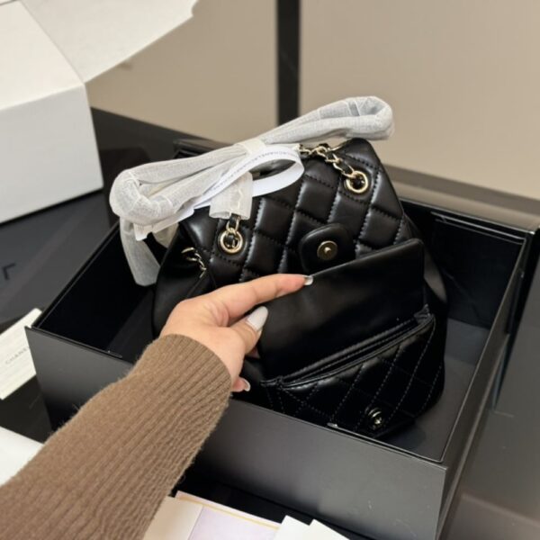 CHANEL MINI DUMA BACKPACK BLACK 18CM - Image 4