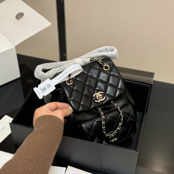 CHANEL MINI DUMA BACKPACK BLACK 18CM - Image 3