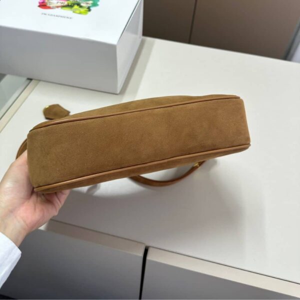 PRADA RE EDITION MINI SUEDE SHOULDER BAG BROWN 28CM - Image 8