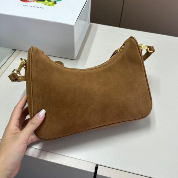 PRADA RE EDITION MINI SUEDE SHOULDER BAG BROWN 28CM - Image 9